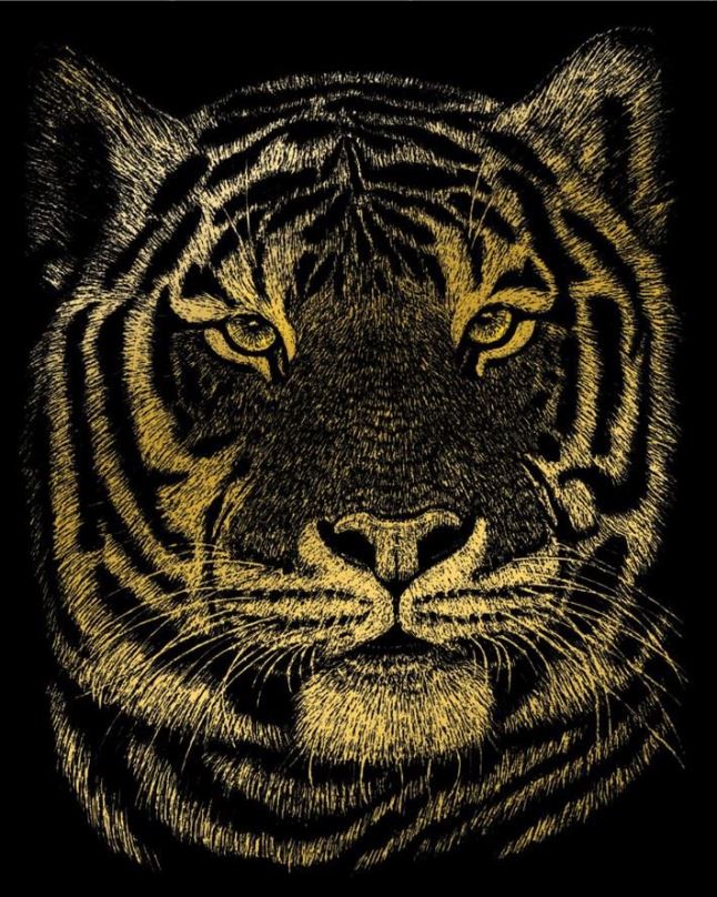 ROYAL & LANGNICKEL Zlatý škrabací obrázek Tygr