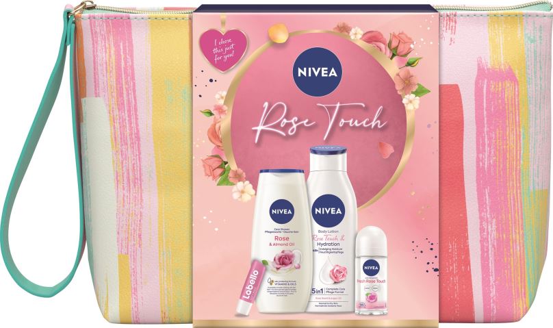 Dárková kosmetická sada NIVEA Rose Touch Bag Set 705 ml