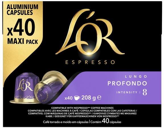 Kávové kapsle L'OR Profondo 40 hliníkových kapslí, - kompatibilní s kávovary Nespresso®