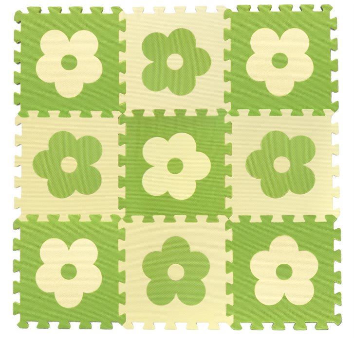 Pěnové BABY puzzle Zelené kytičky Z (29,5x29,5)
