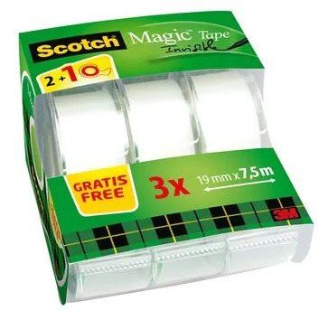 Lepicí páska Scotch Magic 19 mm x 7.5 m, popisovatelná, s jednorázovým odvíječem - balení 3 ks
