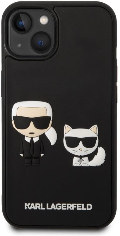 Kryt na mobil Karl Lagerfeld and Choupette 3D Kryt pro iPhone 14 Plus Black