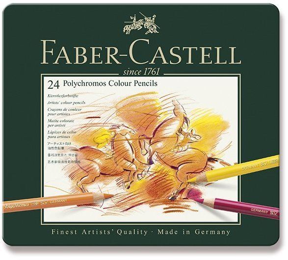 Pastelky Pastelky FABER-CASTELL Polychromos v plechové krabičce, 24 barev