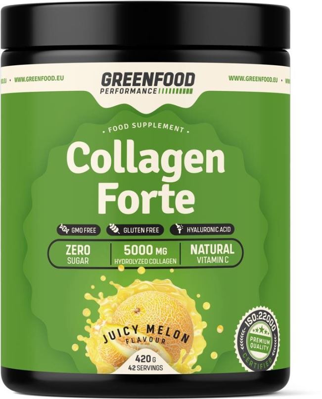 Kloubní výživa GreenFood Nutrition Performance Collagen Forte Juicy Melon 420g