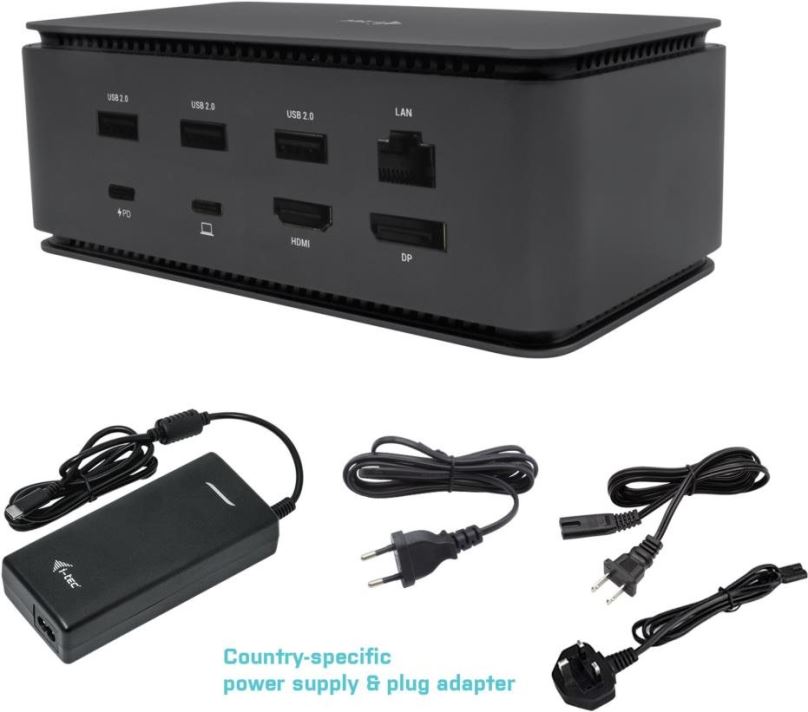 Dokovací stanice i-tec USB4 Metal Docking station Dual 4K HDMI DP, Power Delivery 80W + zdroj 112W