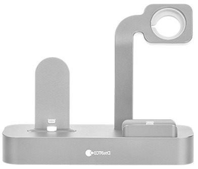 Nabíjecí stojánek COTEetCI nabíjecí stanice Base29 3v1 pro Apple iPhone & Watch & AirPods/Pro stříbrná