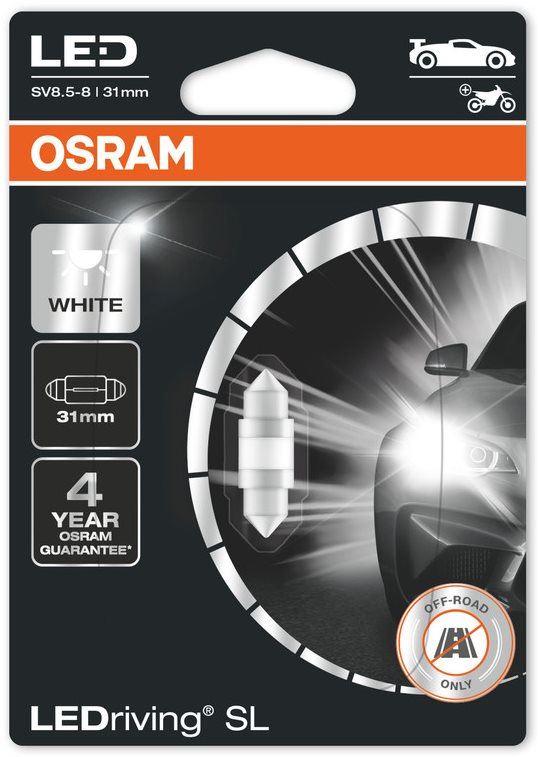 LED autožárovka OSRAM LEDriving SL C5W délka 31mm Studeně bílá 6000K 12V jeden kus v balení