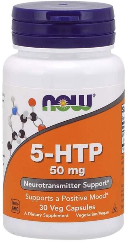 Aminokyseliny NOW 5-HTP, 50 mg