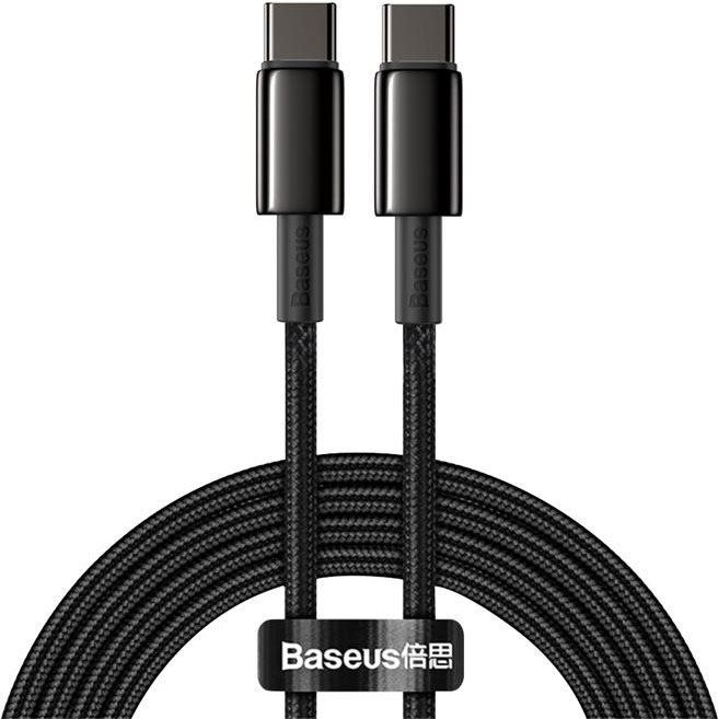 Datový kabel Baseus Tungsten Gold Fast Charging Data Cable Type-C (USB-C) 100W 2m Black