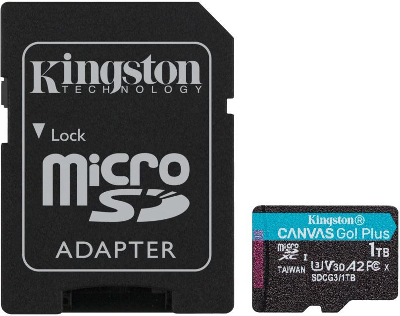 Paměťová karta Kingston MicroSDXC 1TB Canvas Go! Plus + SD adaptér