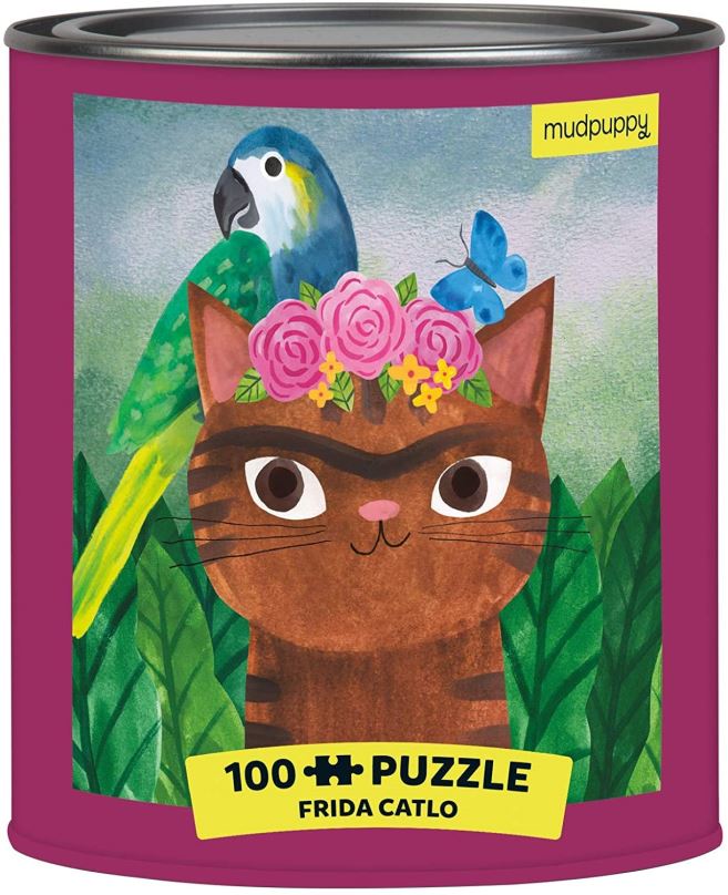 MUDPUPPY Puzzle v plechovce Artsy Cats: Frida Catlo 100 dílků