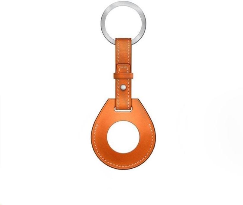 AirTag klíčenka COTEetCI kožené pouzdro na klíče H-series pro Apple AirTag, oranžová