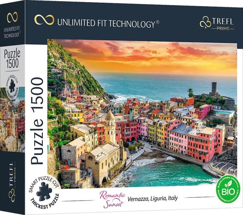 Puzzle Trefl Puzzle UFT Romantic Sunset: Vernazza, Liguria, Itálie 1500 dílků