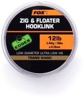 FOX Vlasec Zig and Floater Hooklink Trans Khaki 100m 0,28mm 12lb