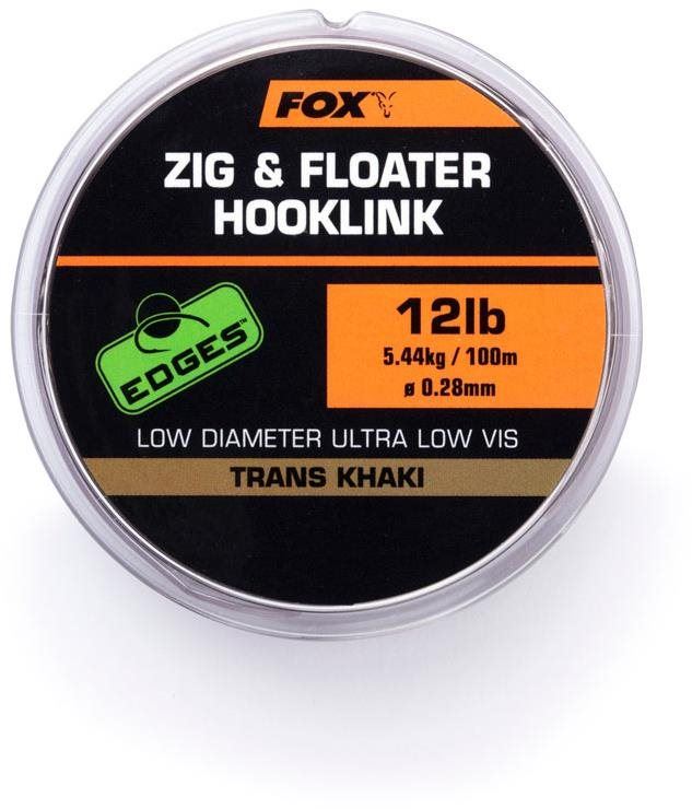 FOX Vlasec Zig and Floater Hooklink Trans Khaki 100m 0,26mm 10lb