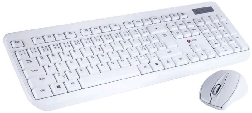 Set klávesnice a myši C-TECH WLKMC-01, bílá - CZ/SK