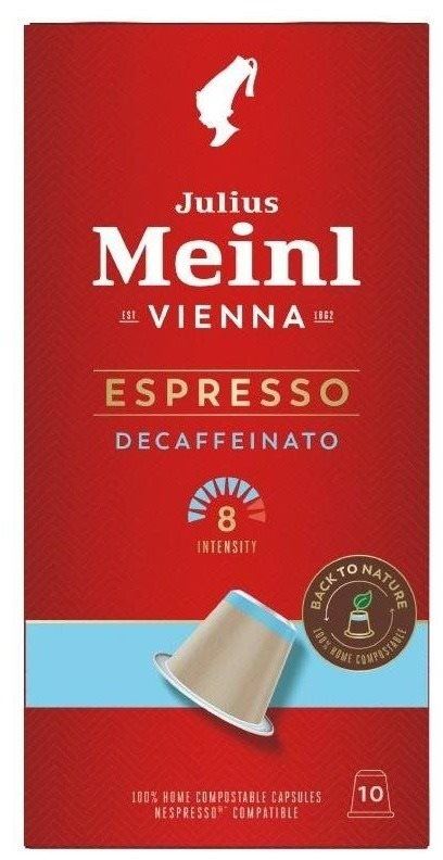 Kávové kapsle Julius Meinl Nespresso kompostovatelné kapsle Espresso Decaffeinato (10x 5.6 g / box)