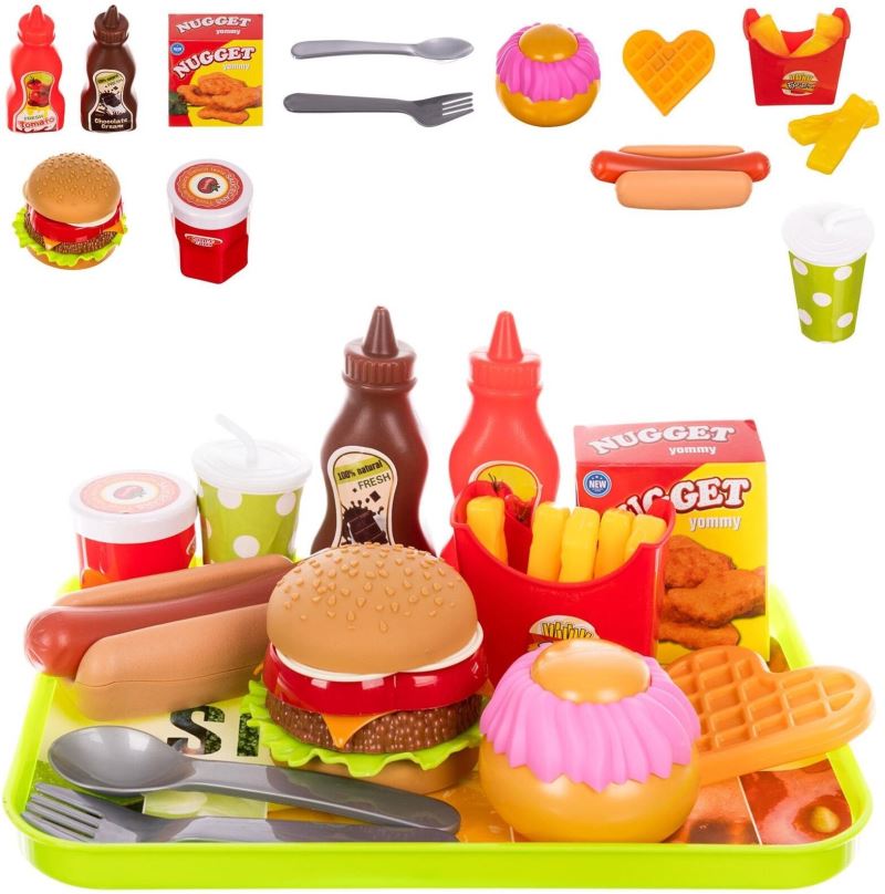 Jídlo do dětské kuchyňky ISO Plastový Fast food set pro děti