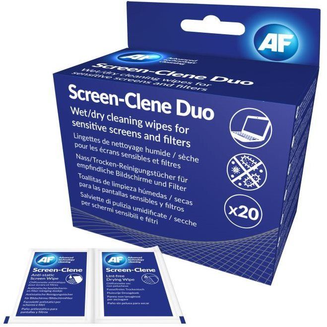 Čisticí ubrousky AF Screen-Clene Duo - balení 20 + 20 ks