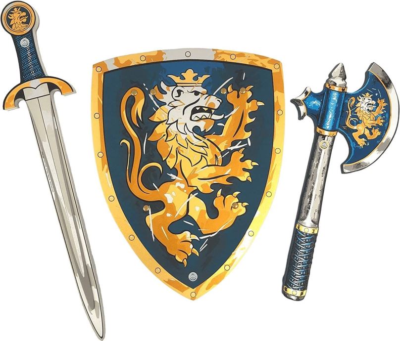 Meč Liontouch Rytířský set, modrý - Meč, štít, sekera