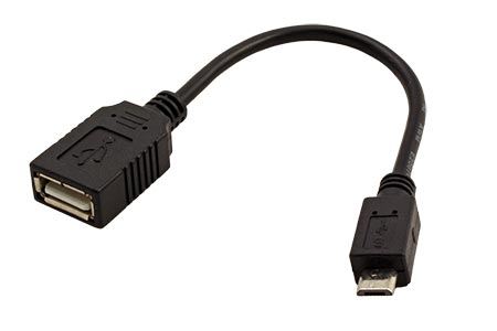 Value USB 2.0 kabel, USB A(F) - microUSB B(M), OTG, 0,15 m