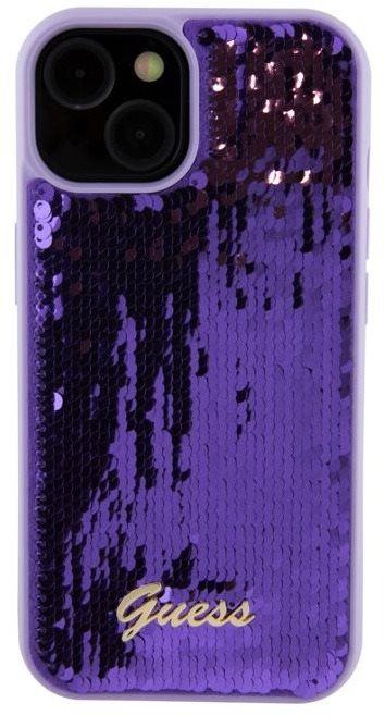 Kryt na mobil Guess Sequin Script Logo Zadní Kryt pro iPhone 15 Plus Purple