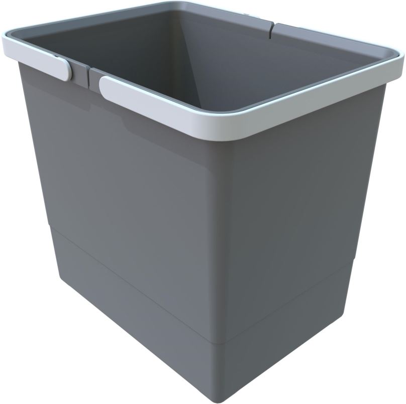 Odpadkový koš Elletipi Plastový koš s rukojeťmi BIG, 15 L, šedý, 28 x 22,5 x 30 cm