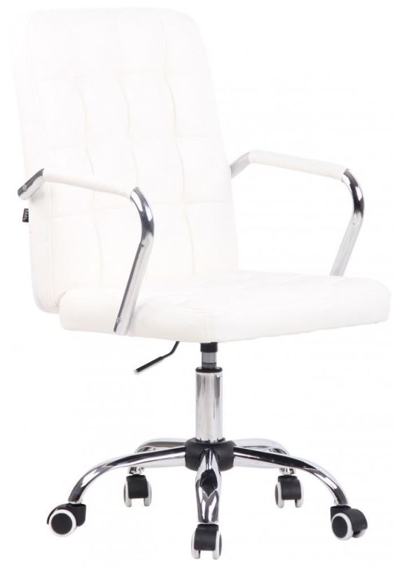 Kancelářská židle BHM GERMANY Terni, syntetická kůže, bílá