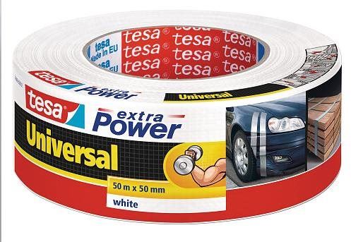 Lepicí páska tesa Extra Power Universal, textilní, bílá, 50m:50mm