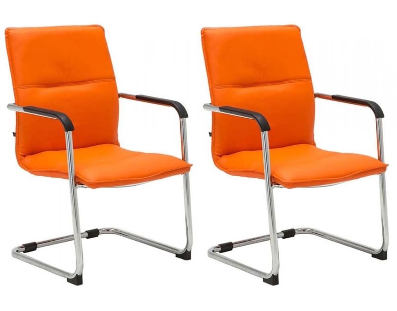 Konferenční židle BHM GERMANY Seattle, oranžová - set 2 ks