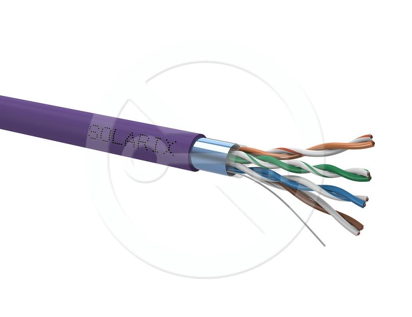 Instalační kabel Solarix FTP Cat5E drát LSOH, SXKD-5E-FTP-LSOH