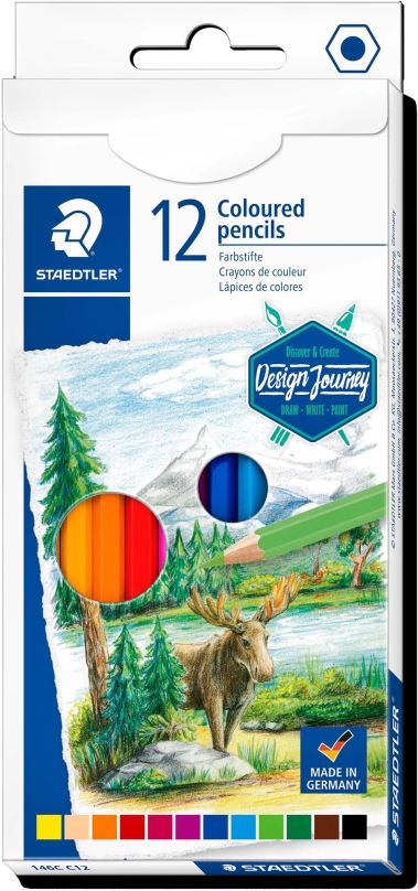 Pastelky STAEDTLER Design Journey šestihranné, 12 barev