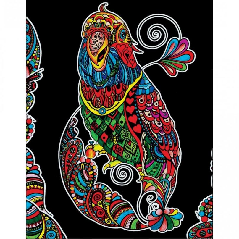 Omalovánky Colorvelvet Sametový obrázek Papoušek
