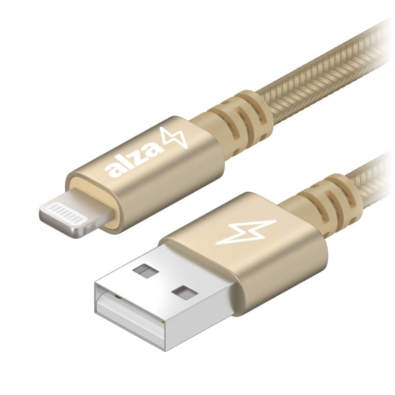 Datový kabel AlzaPower AluCore Lightning MFi (C189) 3m zlatý