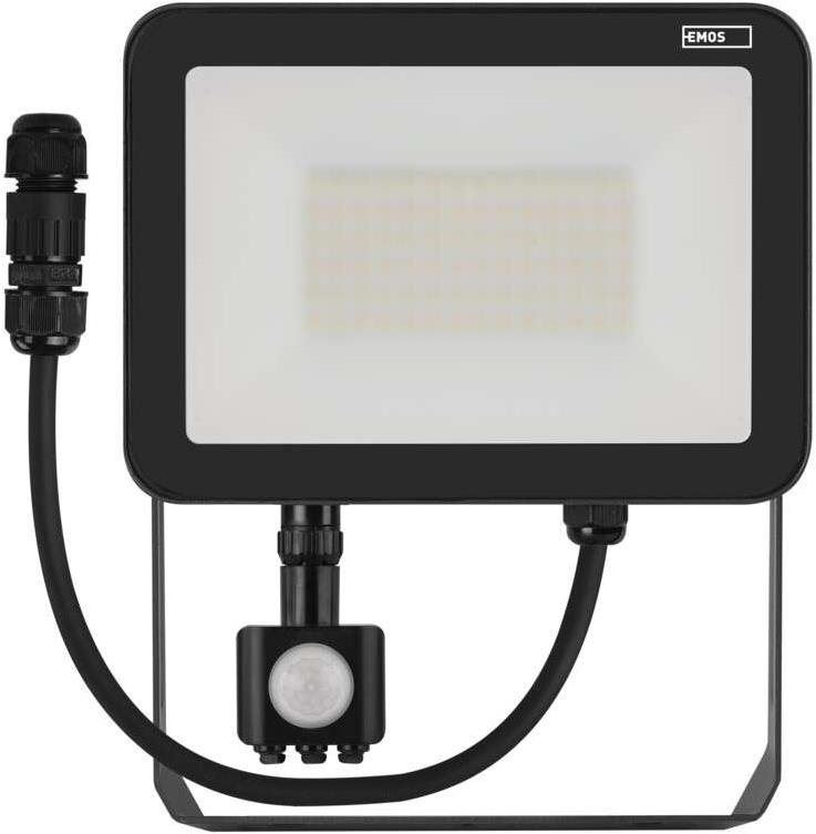 LED reflektor EMOS LED reflektor PROFI s pohybovým čidlem, 50W neutrální bílá