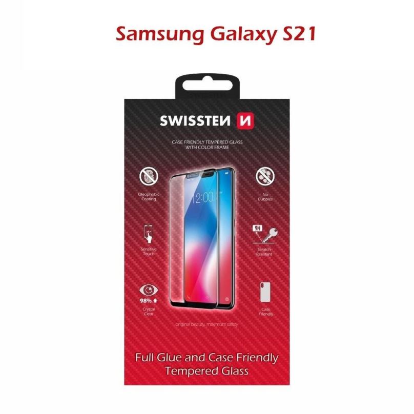 Ochranné sklo Swissten Case Friendly pro Samsung Galaxy S21 černé