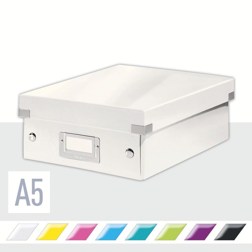 Archivační krabice LEITZ WOW Click & Store A5 22 x 10 x 28.2 cm, bílá