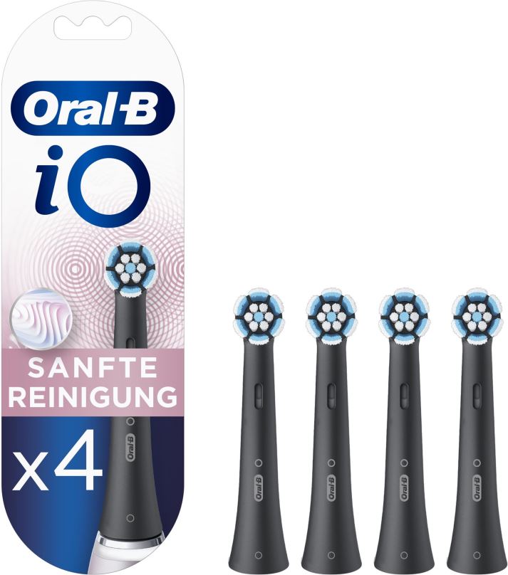 Náhradní hlavice k zubnímu kartáčku Oral-B iO Gentle Care černé, 4 ks