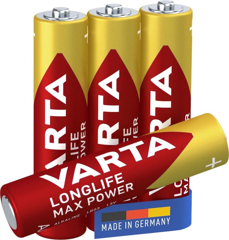 Jednorázová baterie VARTA alkalická baterie Longlife Max Power AAA 4ks