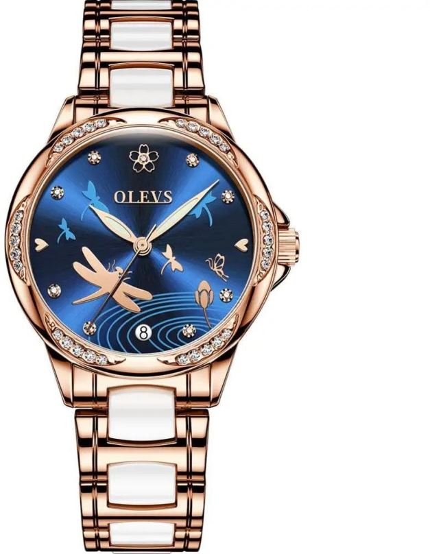 Dámské hodinky OLEVS Blue Dragonfly 6610