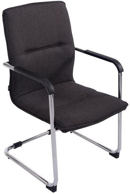 Konferenční židle BHM GERMANY Hudson s područkami, textil, tmavě šedá
