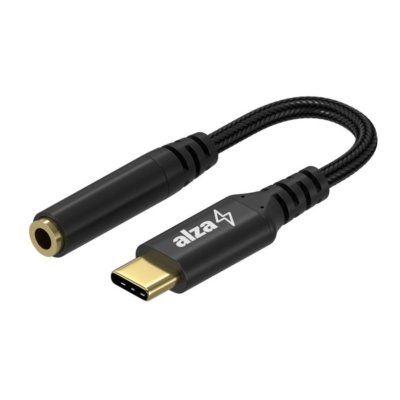 Redukce AlzaPower USB-C (M) na 3.5mm Jack (F) 0.1m černá