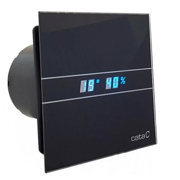 Axiální ventilátor CATA e100 GBTH sklo, hygro, časovač, černý