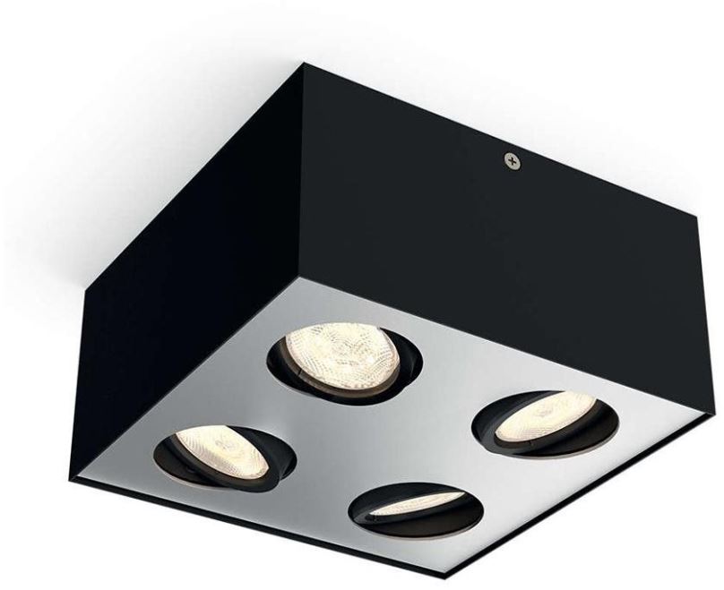 Philips 50494/30/P0 LED stropní bodové svítidlo Box 4x4,5W | 2000lm | 2200-2700K - stmívatelné, EyeComfort, černá