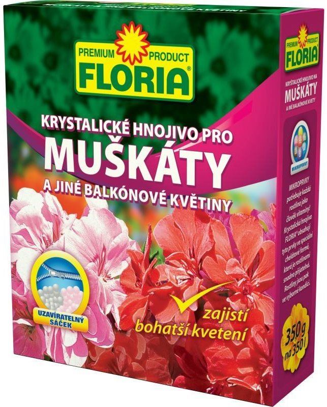 Hnojivo FLORIA Hnojivo - muškáty a jiné balkónové květiny 350g