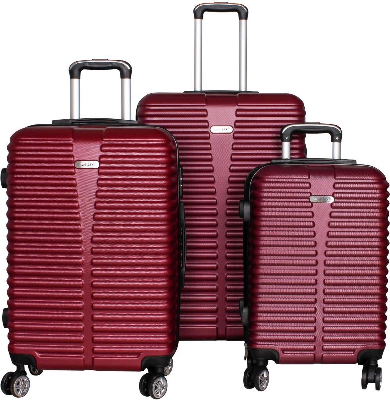 Sada kufrů Monopol Lex Sada 3 Cestovních kufrů skořepinové, M/L/XL vínově červená