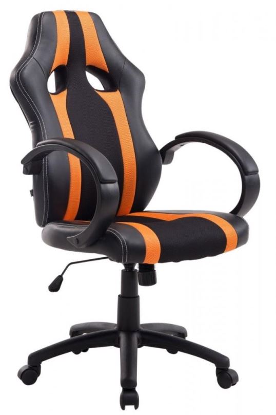 Herní židle BHM GERMANY Velvet, černá / oranžová