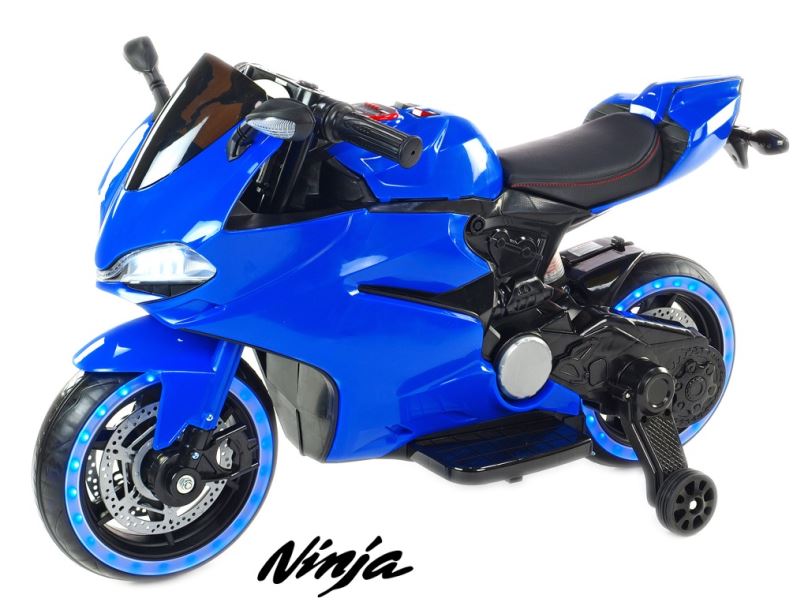 Závodní motorka pro děti Ninja, modrá