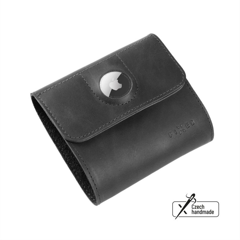 Peněženka FIXED Classic Wallet for AirTag z pravé hovězí kůže černá