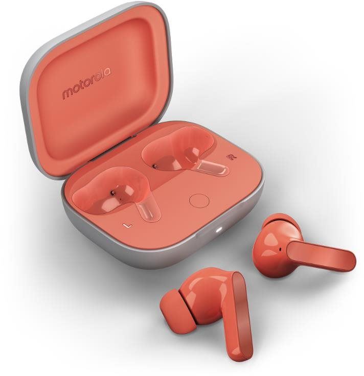 Bezdrátová sluchátka Motorola Moto Buds Coral Peach